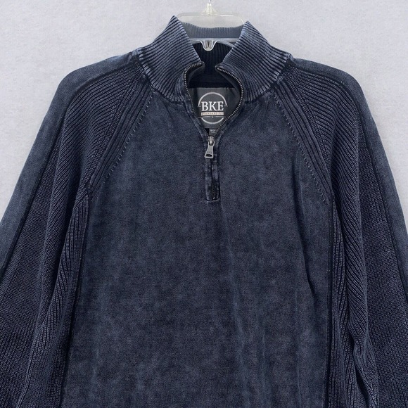 BKE‎ Buckle Dark Gray Blue 1/4 Zip Standard Fit Pullover Sweater Mens XL - Picture 4 of 9